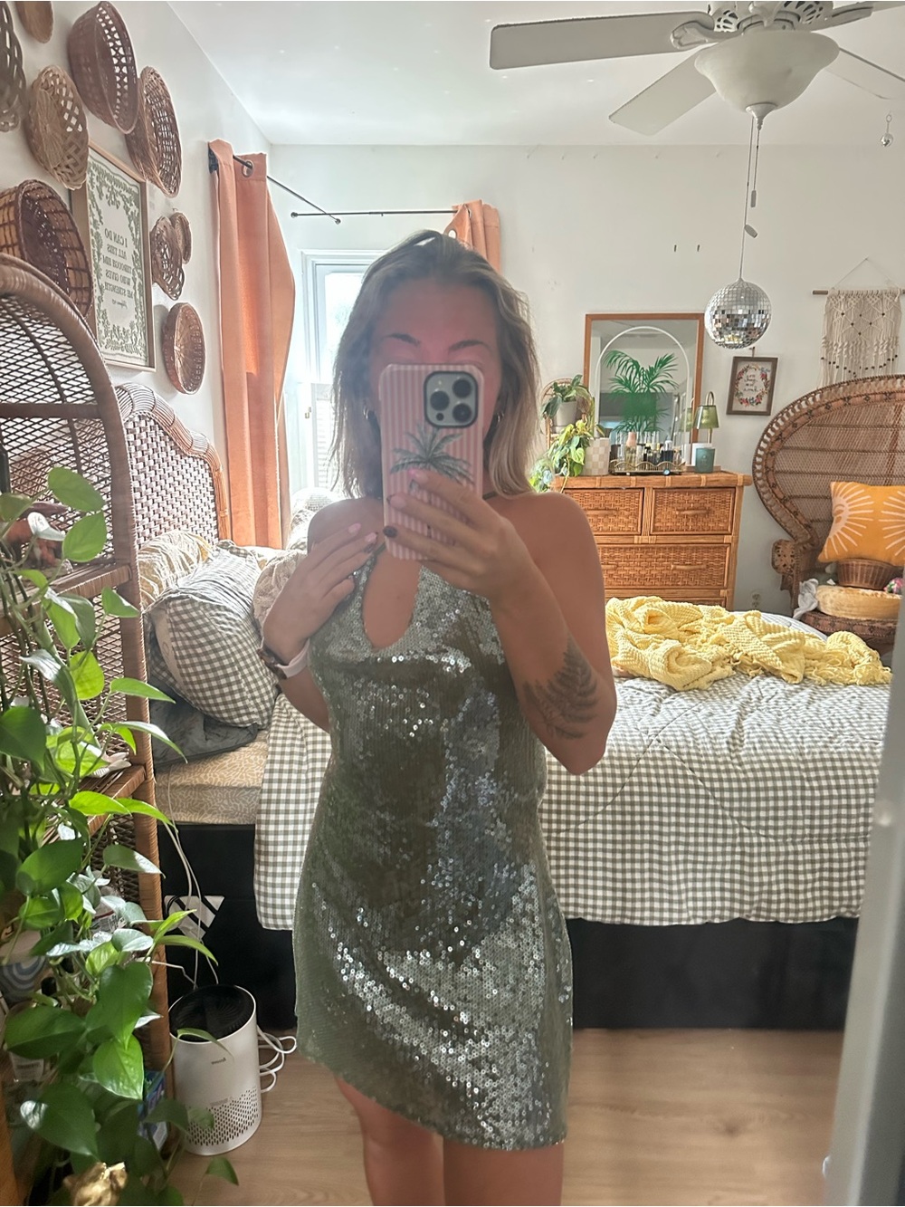 NWOT Peppermayo radiant energy cowl back Mini Dress